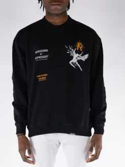 REPRESENT CLOTHING Felpe<FELPA CREW ICARUS Arancione, Bianco, Nero