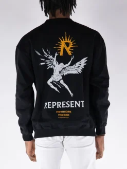 REPRESENT CLOTHING Felpe<FELPA CREW ICARUS Arancione, Bianco, Nero
