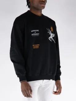 REPRESENT CLOTHING Felpe<FELPA CREW ICARUS Arancione, Bianco, Nero