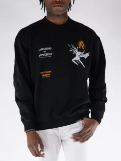 REPRESENT CLOTHING Felpe<FELPA CREW ICARUS Arancione, Bianco, Nero