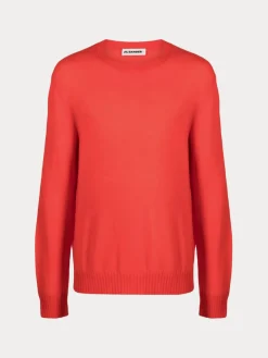 JIL SANDER Felpe<FELPA CREWNECK LONG-SLEEVE Arancione