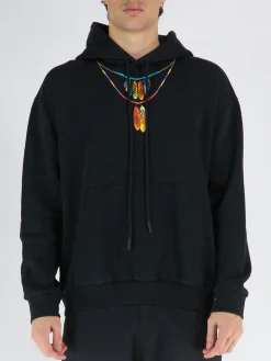 MARCELO BURLON Felpe<FELPA FEATHERS NECKLACE OVER Nero