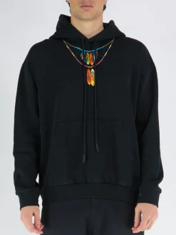MARCELO BURLON Felpe<FELPA FEATHERS NECKLACE OVER Nero