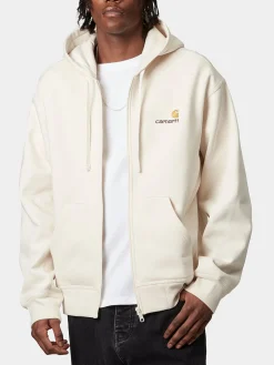 CARHARTT WIP Felpe<FELPA FULL ZIP AMERICAN SCRIPT Bianco