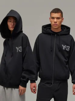 Y-3 Felpe<FELPA FULL ZIP CON LOGO Grigio, Nero