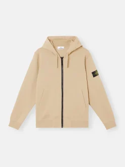 STONE ISLAND Felpe<FELPA FULL ZIP CON PATCH LOGO Beige