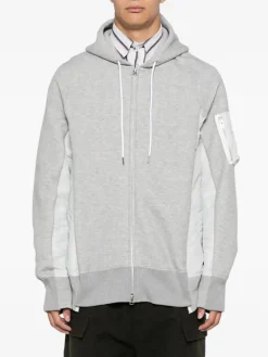 SACAI Felpe<FELPA FULL ZIP X SPONGE Bianco, Grigio