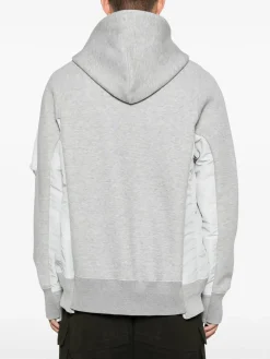 SACAI Felpe<FELPA FULL ZIP X SPONGE Bianco, Grigio