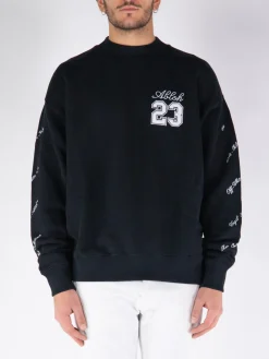 OFF-WHITE Felpe<FELPA GIROCOLLO 23 LOGO SKATE Bianco, Nero