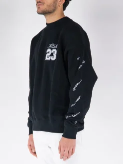 OFF-WHITE Felpe<FELPA GIROCOLLO 23 LOGO SKATE Bianco, Nero