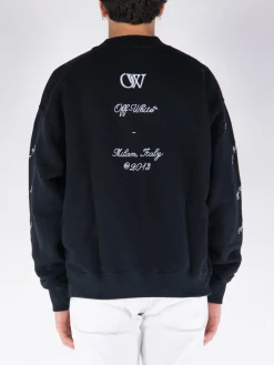 OFF-WHITE Felpe<FELPA GIROCOLLO 23 LOGO SKATE Bianco, Nero