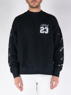 OFF-WHITE Felpe<FELPA GIROCOLLO 23 LOGO SKATE Bianco, Nero
