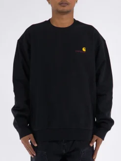 CARHARTT WIP Felpe<FELPA GIROCOLLO AMERICAN SCRIPT Nero