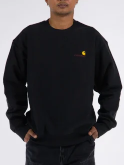CARHARTT WIP Felpe<FELPA GIROCOLLO AMERICAN SCRIPT Nero
