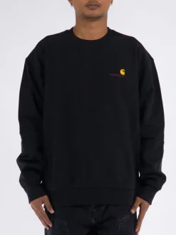 CARHARTT WIP Felpe<FELPA GIROCOLLO AMERICAN SCRIPT Nero