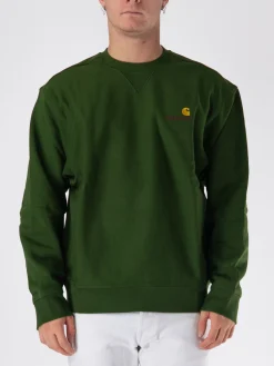 CARHARTT WIP Felpe<FELPA GIROCOLLO AMERICAN SCRIPT Verde