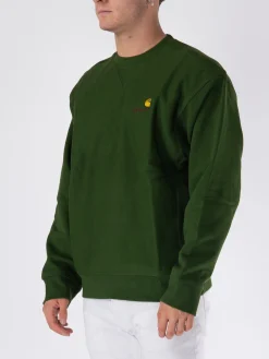 CARHARTT WIP Felpe<FELPA GIROCOLLO AMERICAN SCRIPT Verde