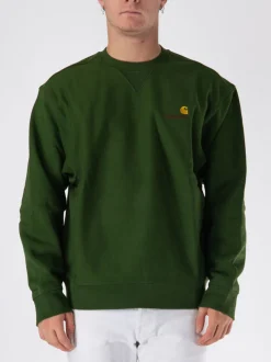 CARHARTT WIP Felpe<FELPA GIROCOLLO AMERICAN SCRIPT Verde