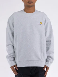 CARHARTT WIP Felpe<FELPA GIROCOLLO AMERICAN SCRIPT Grigio