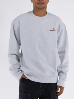CARHARTT WIP Felpe<FELPA GIROCOLLO AMERICAN SCRIPT Grigio