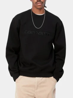 CARHARTT WIP Felpe<FELPA GIROCOLLO CON LOGO Nero
