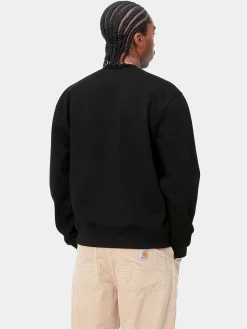 CARHARTT WIP Felpe<FELPA GIROCOLLO CON LOGO Nero