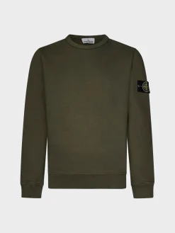 STONE ISLAND Felpe<FELPA GIROCOLLO CON PATCH LOGO Giallo, Nero, Verde