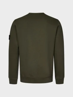 STONE ISLAND Felpe<FELPA GIROCOLLO CON PATCH LOGO Giallo, Nero, Verde