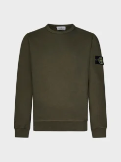 STONE ISLAND Felpe<FELPA GIROCOLLO CON PATCH LOGO Giallo, Nero, Verde