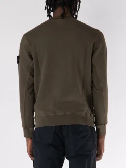 STONE ISLAND Felpe<FELPA GIROCOLLO CON PATCH LOGO Marrone
