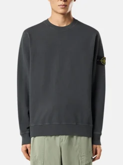 STONE ISLAND Felpe<FELPA GIROCOLLO CON PATCH LOGO Grigio