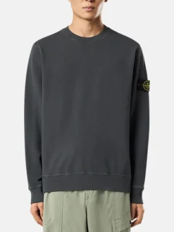 STONE ISLAND Felpe<FELPA GIROCOLLO CON PATCH LOGO Grigio