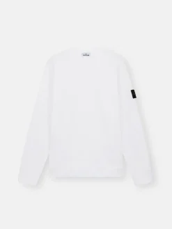 STONE ISLAND Felpe<FELPA GIROCOLLO CON PATCH LOGO Bianco, Giallo, Nero, Verde
