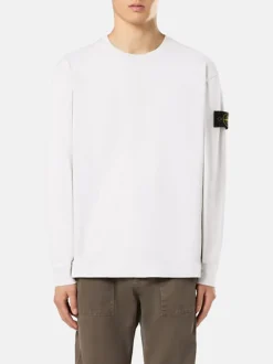 STONE ISLAND Felpe<FELPA GIROCOLLO CON PATCH LOGO Bianco, Giallo, Nero, Verde