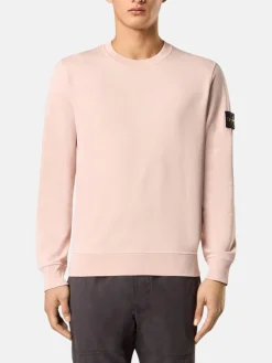 STONE ISLAND Felpe<FELPA GIROCOLLO CON PATCH LOGO Rosa