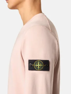 STONE ISLAND Felpe<FELPA GIROCOLLO CON PATCH LOGO Rosa