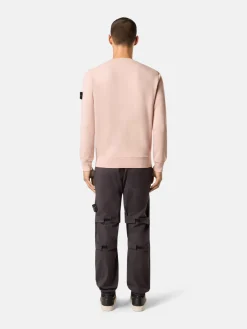 STONE ISLAND Felpe<FELPA GIROCOLLO CON PATCH LOGO Rosa