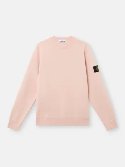 STONE ISLAND Felpe<FELPA GIROCOLLO CON PATCH LOGO Rosa