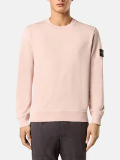 STONE ISLAND Felpe<FELPA GIROCOLLO CON PATCH LOGO Rosa