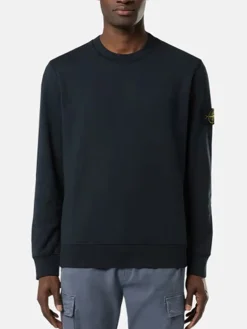 STONE ISLAND Felpe<FELPA GIROCOLLO CON PATCH LOGO Blu