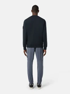 STONE ISLAND Felpe<FELPA GIROCOLLO CON PATCH LOGO Blu
