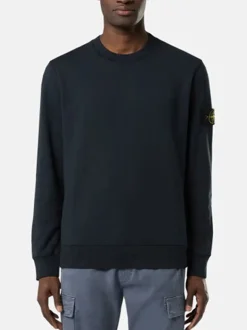 STONE ISLAND Felpe<FELPA GIROCOLLO CON PATCH LOGO Blu