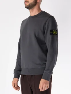 STONE ISLAND Felpe<FELPA GIROCOLLO CON PATCH LOGO Grigio
