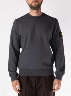 STONE ISLAND Felpe<FELPA GIROCOLLO CON PATCH LOGO Grigio
