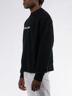 PALM ANGELS Felpe<FELPA GIROCOLLO CON STAMPA LOGO Nero