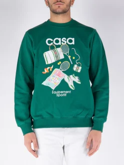 CASABLANCA Felpe<FELPA GIROCOLLO EQUIPEMENT SPORTIF Bianco, Verde