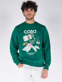 CASABLANCA Felpe<FELPA GIROCOLLO EQUIPEMENT SPORTIF Bianco, Verde