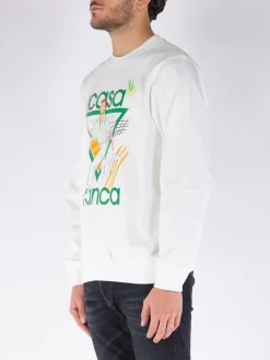 CASABLANCA Felpe<FELPA GIROCOLLO LE JEU PRINTED Bianco, Verde