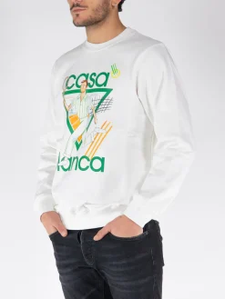 CASABLANCA Felpe<FELPA GIROCOLLO LE JEU PRINTED Bianco, Verde