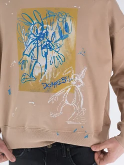 DOMREBEL Felpe<FELPA GIROCOLLO PARANOID Bianco, Blu, Giallo, Marrone